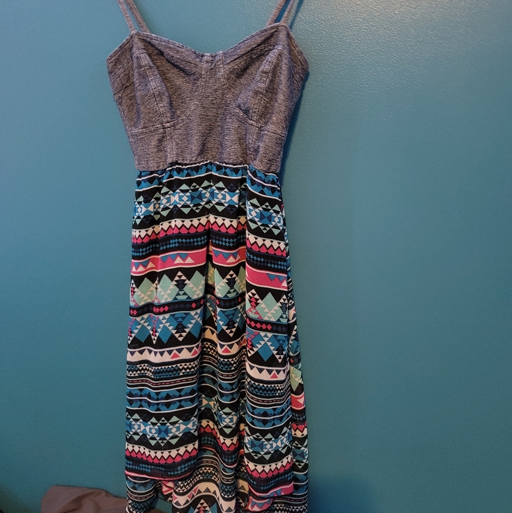 Gray and patterned dress size medium